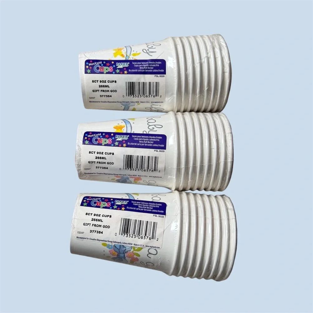 New Unopened Baptism Party Cups and Napkins Set